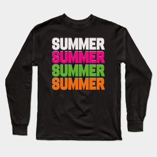 Summer Text Holiday I Love in Colors Long Sleeve T-Shirt